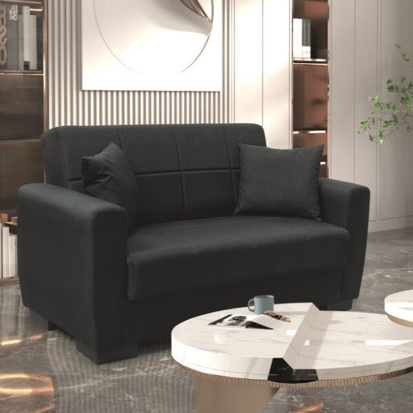 Αγόρασε ANIMA BLACK ΥΦΑΣΜΑ 2ΘΕΣΙΟΣ ΚΑΝΑΠΕΣ/ΚΡΕΒΑΤΙ ΜΕ ΑΠΟΘ.ΧΩΡΟ 150Χ80εκ. σε μοναδική τιμή στο clickforshop.gr