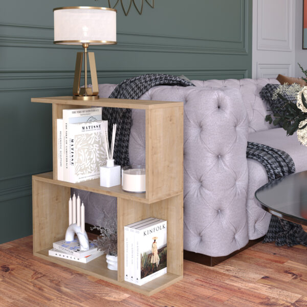 Αγόρασε Βιβλιοθήκη-Ραφιέρα δαπέδου Kadu pakoworld σε oak απόχρωση  72x22x71εκ σε μοναδική τιμή στο clickforshop.gr