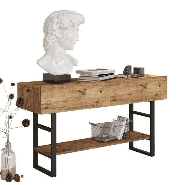 Αγόρασε Κονσόλα ArteLibre BICKLEY Πεύκο/Μαύρο Μοριοσανίδα/Μέταλλο 139x75.7x43cm σε μοναδική τιμή στο clickforshop.gr