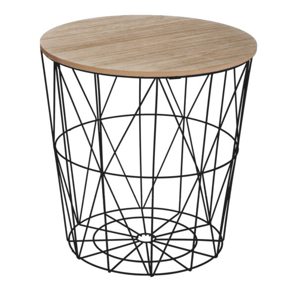 Αγόρασε Βοηθητικό τραπέζι Kumi pakoworld mdf επιφάνεια oak και μέταλλο σε μαύρη απόχρωση Φ40x41εκ σε μοναδική τιμή στο clickforshop.gr