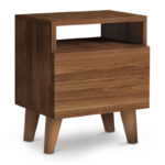 Αγόρασε το Κομοδίνο Luce Megapap από μελαμίνη χρώμα καρυδί 40x30x47