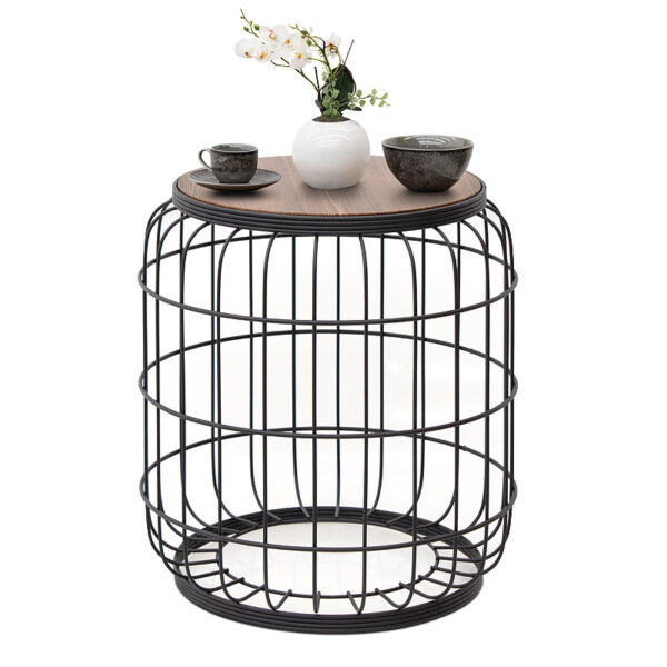 Αγόρασε το Σκαμπώ - τραπεζάκι βοηθητικό Muller Megapap μεταλλικό - Mdf χρώμα μαύρο - καρυδί 35x35x47εκ. σε μοναδική τιμή στο clickforshop.gr