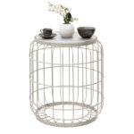 Αγόρασε το Σκαμπώ - τραπεζάκι βοηθητικό Muller Megapap μεταλλικό - Mdf χρώμα λευκό 35x35x47εκ. σε μοναδική τιμή στο clickforshop.gr