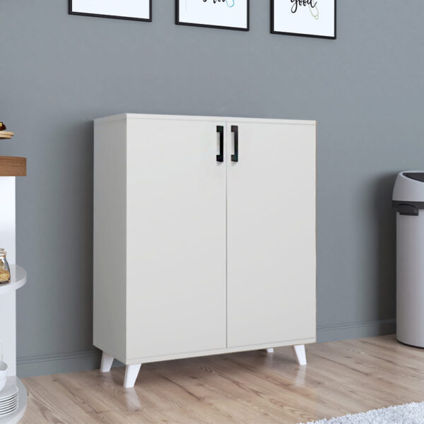 Αγόρασε το Ντουλάπι κουζίνας/μπάνιου - Παπουτσοθήκη μελαμίνης Lilly Megapap χρώμα λευκό 72x32