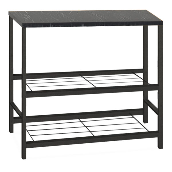 Αγόρασε το Βοηθητικό τραπεζάκι για φουρνάκι Mulligan Megapap μεταλλικό - μελαμίνης χρώμα μαύρο - εφέ μαρμάρου 80x40x80εκ. σε μοναδική τιμή στο clickforshop.gr