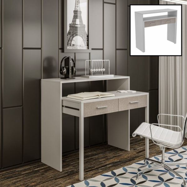 Αγόρασε το Κονσόλα - Γραφείο εργασίας Nena Megapap χρώμα λευκό 99x36/58x88εκ. σε μοναδική τιμή στο clickforshop.gr