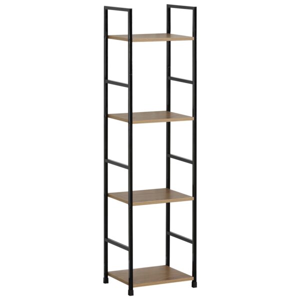 Αγόρασε Ραφιέρα ArteLibre DARROW Με 4 Ράφια Δρυς/Μαύρο Μοριοσανίδα/Μέταλλο 29.1x23.5x112cm σε μοναδική τιμή στο clickforshop.gr