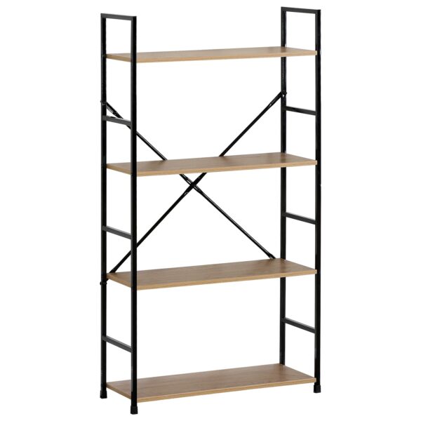 Αγόρασε Ραφιέρα ArteLibre DARROW Με 4 Ράφια Δρυς/Μαύρο Μοριοσανίδα/Μέταλλο 58.6x23.5x112cm σε μοναδική τιμή στο clickforshop.gr