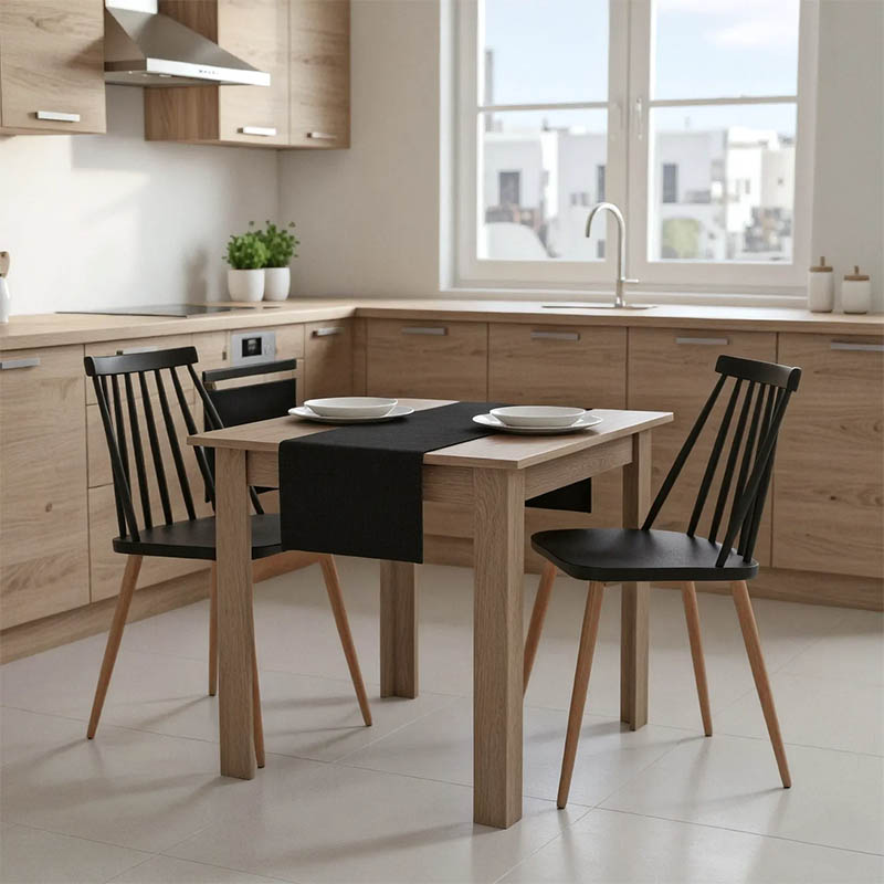 Τραπεζαρίες clickforshop.gr Αγόρασε Τραπεζαρία Manka Ι-Aurora I pakoworld σετ 3τεμ σε sonoma truffle-μαύρη απόχρωση 80x80x77εκ σε μοναδική τιμή στο clickforshop.gr